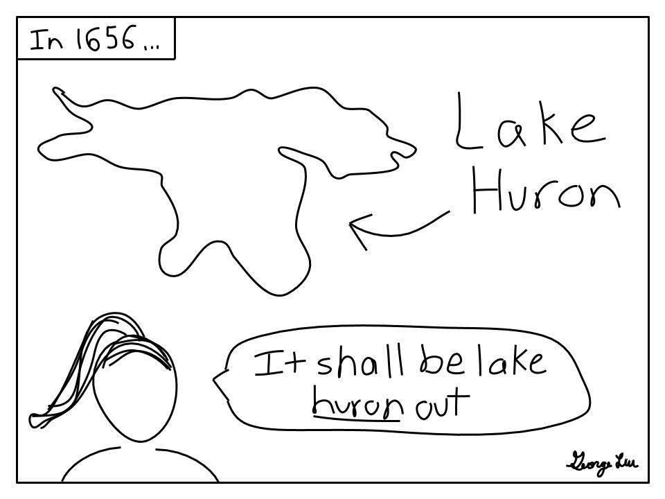 Cover photo for Punderline 43: How Lake Huron got its name Cover photo for Punderline 43: How Lake Huron got its name
